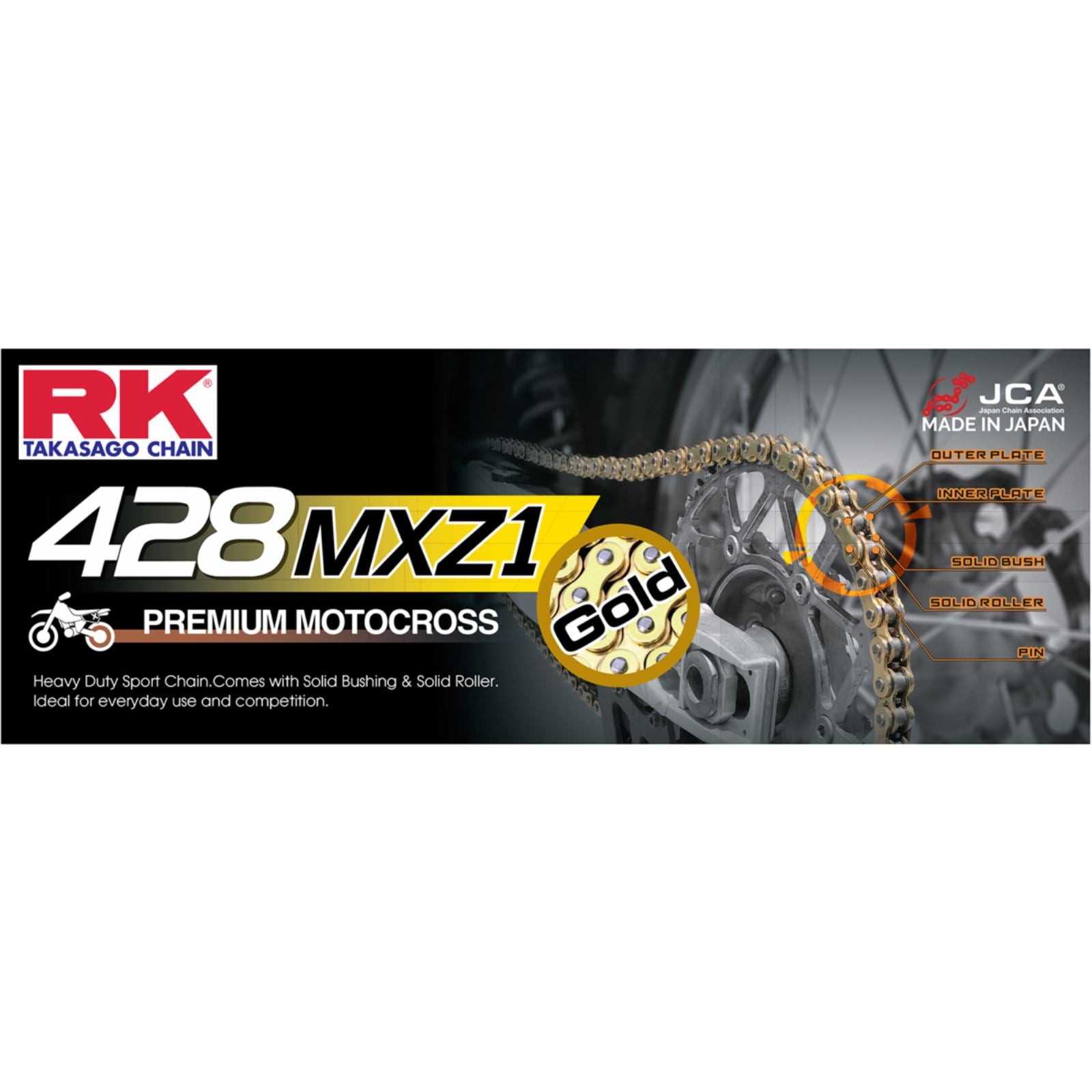 RK Chain 428 MXZ1 - Chain - 100 Links - Gold [MPN: GB428MXZ1-100]_1161285