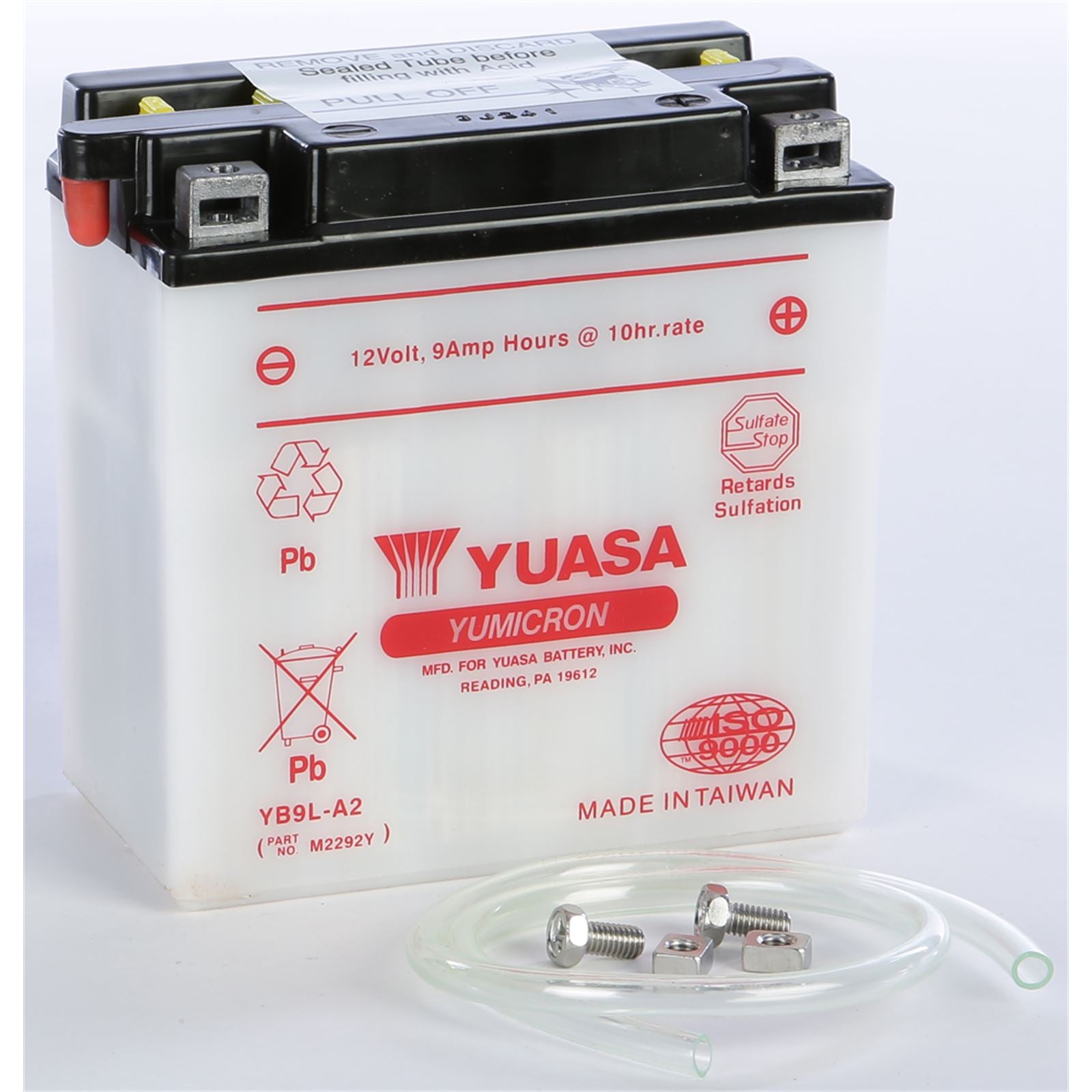 Yuasa Battery YB9L-A2 Conventional electrolyte Sold Separately YUAM2292Y_195696