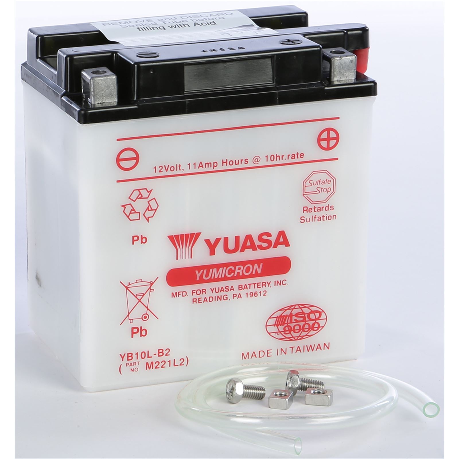 Yuasa Battery YB10L-B2 Conventional electrolyte Sold Separately YUAM221L2_195702