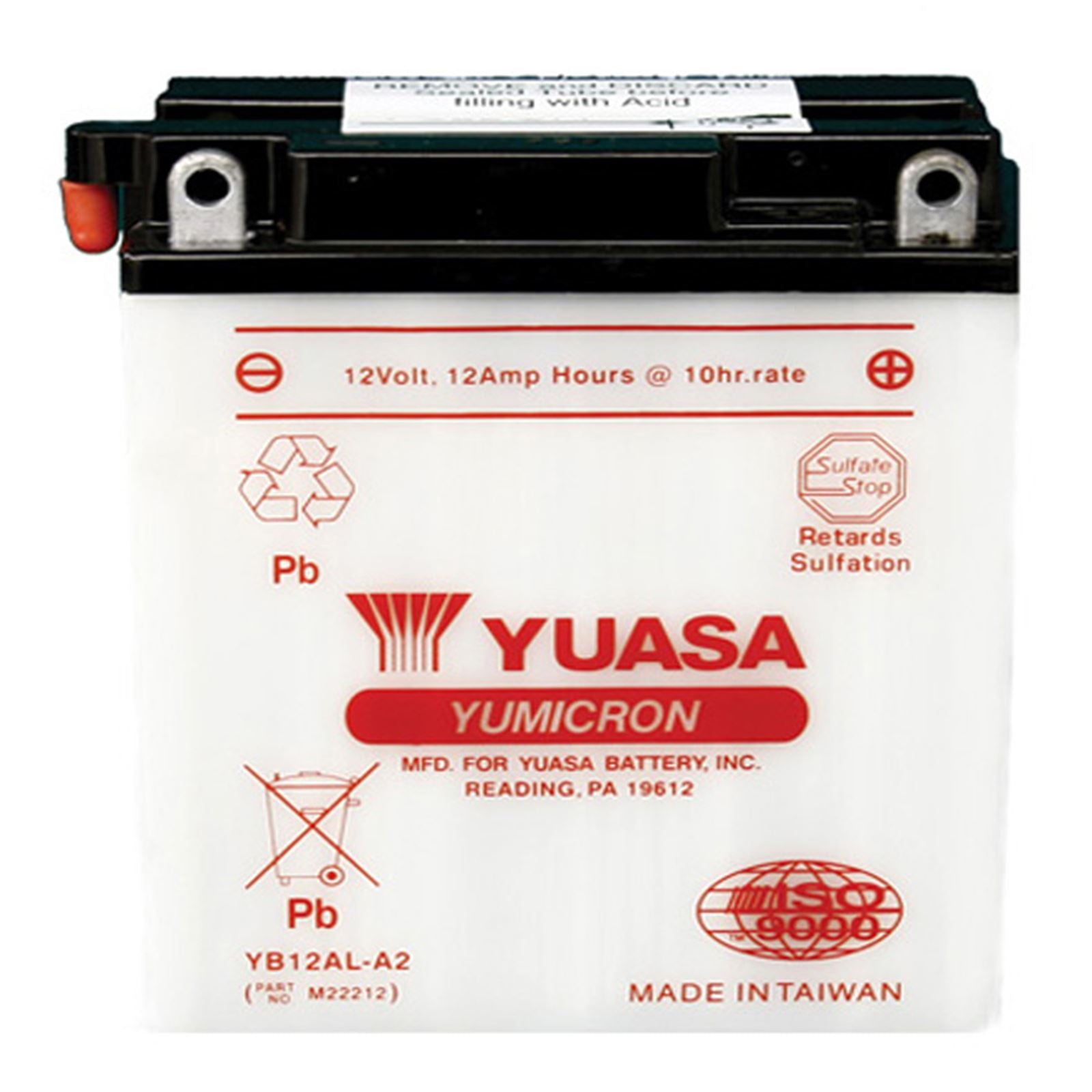 Yuasa Battery YB12AL-A2 Conventional electrolyte Sold Separately YUAM22212_591042