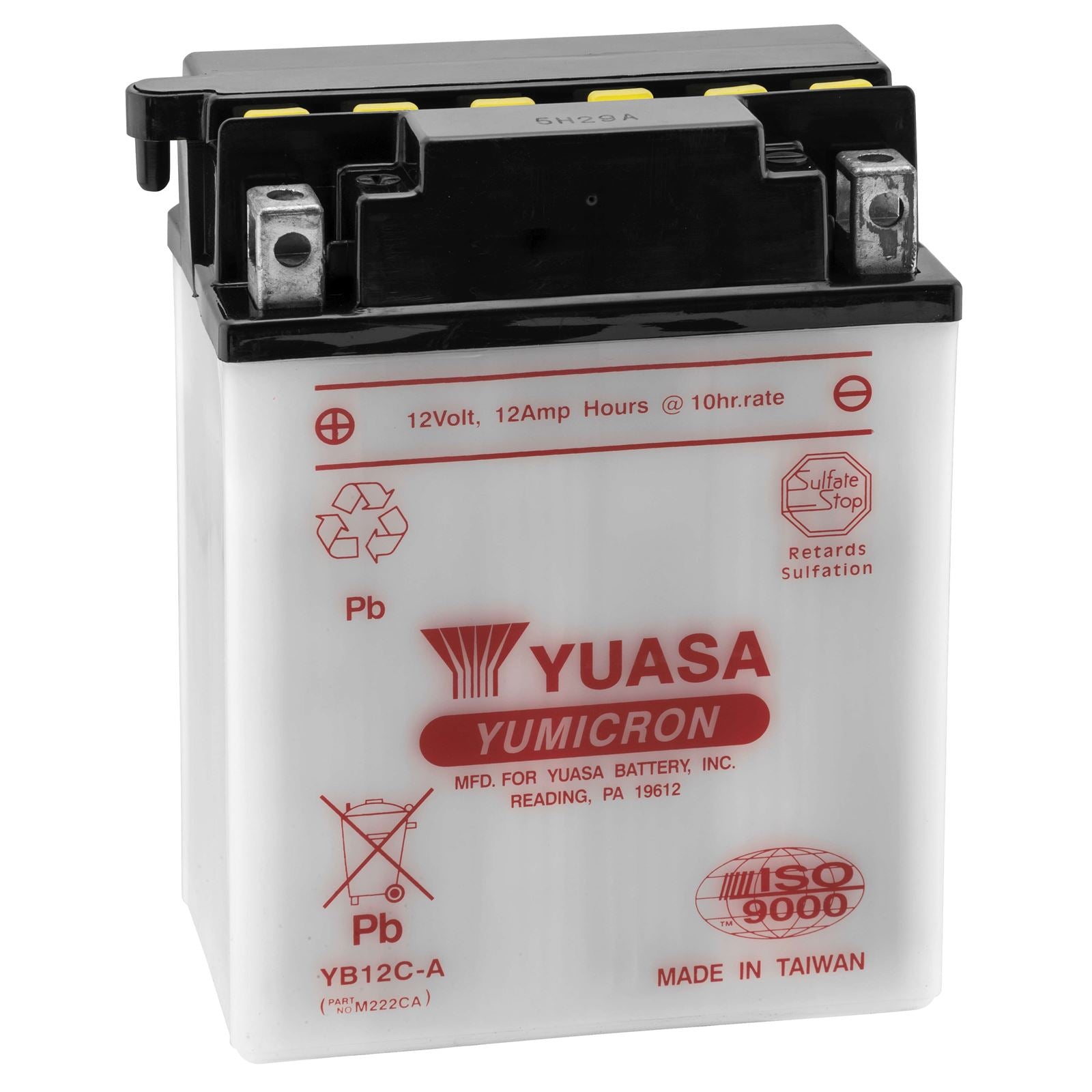 Yuasa Battery YB12C-A Conventional electrolyte Sold Separately YUAM222CA_195710