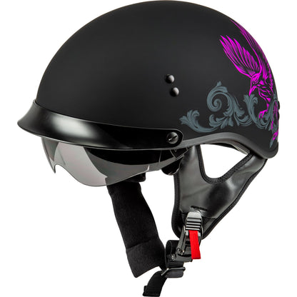 GMax HH-65 Corvus Helmet with Peak - Matte Black/Purple/Grey - Large H96510966_1311928