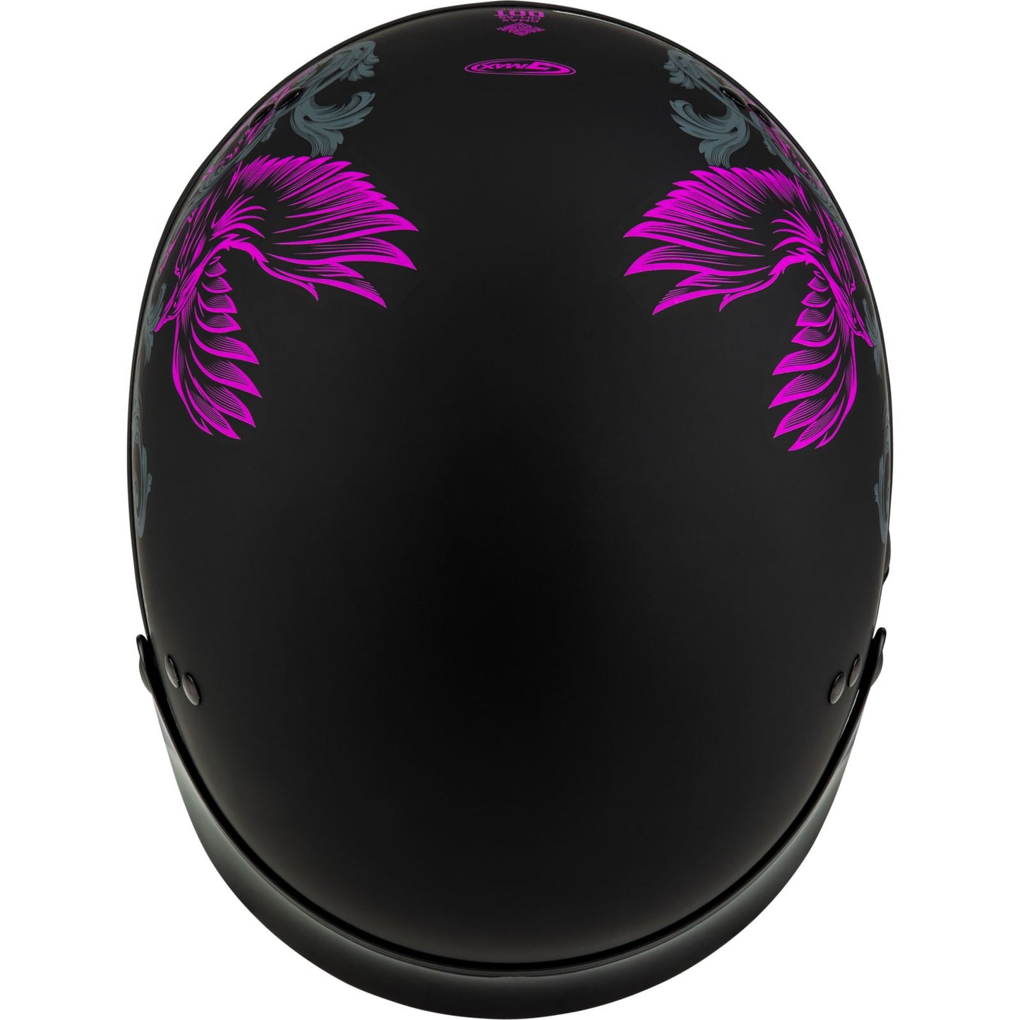 GMax HH-65 Corvus Helmet with Peak - Matte Black/Purple/Grey - Large H96510966_1311929