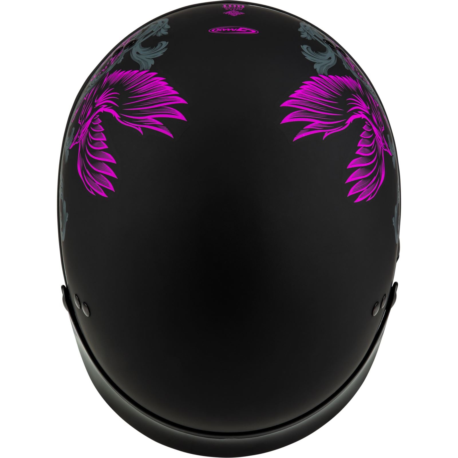 GMax HH-65 Corvus Helmet with Peak - Matte Black/Purple/Grey - Large H96510966_1311929