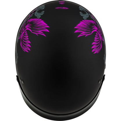 GMax HH-65 Corvus Helmet with Peak - Matte Black/Purple/Grey - Large H96510966_1311929