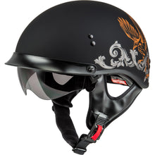 HH-65 Corvus Helmet - with Peak - Matte Black/Silver/Orange - 2XL_1311998