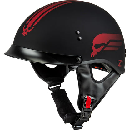 HH-65 Retribution Helmet - with Peak - Matte Black/Red - Large_1312734