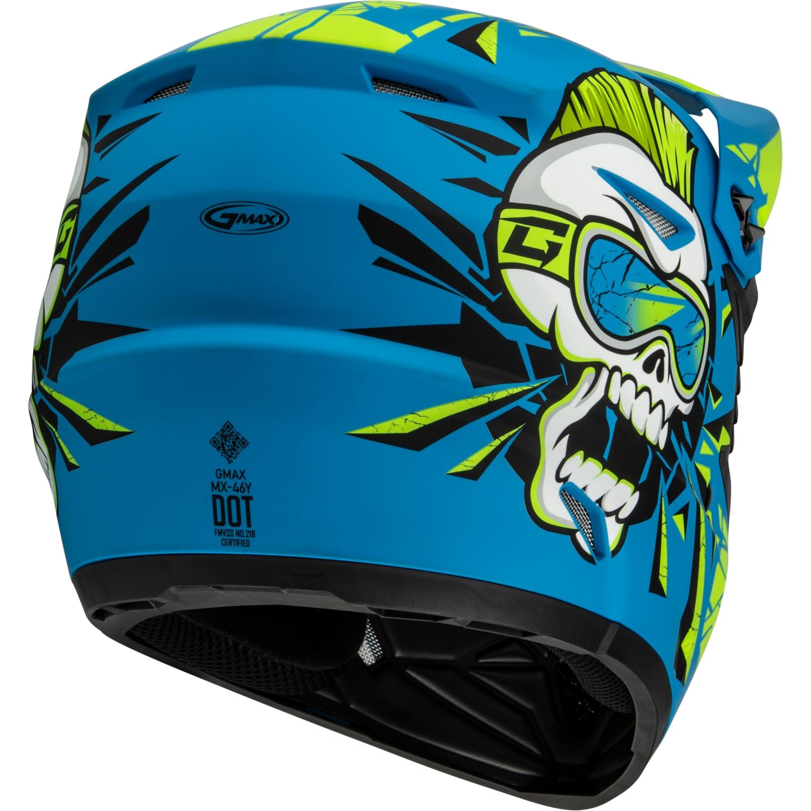 Youth MX-46Y Unstable Helmet - Matte Blue/Green - Large_1312025