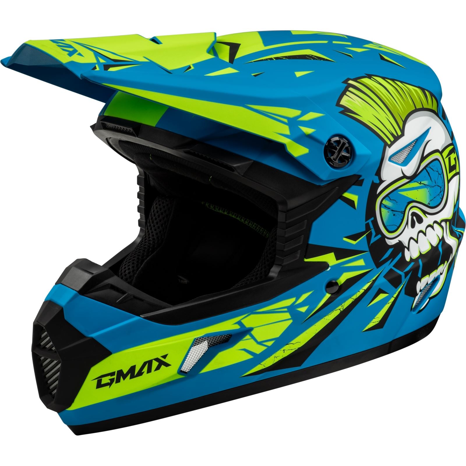 GMax Youth MX-46Y Unstable Helmet - Matte Blue/Green_1312054