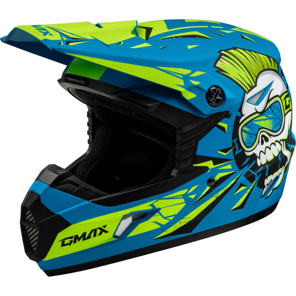 GMax Youth MX-46Y Unstable Helmet - Matte Blue/Green_1312054