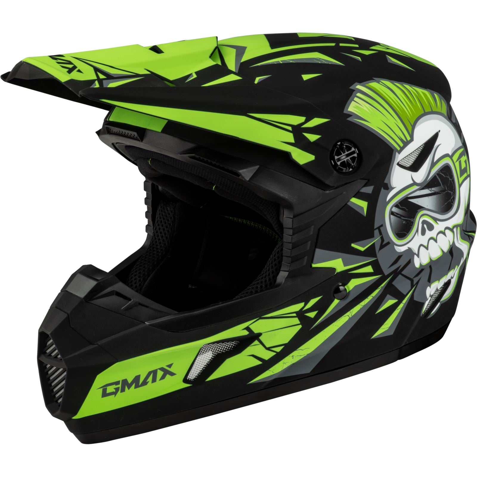 GMax Youth MX-46Y Unstable Helmet - Matte Black/Green_1312028