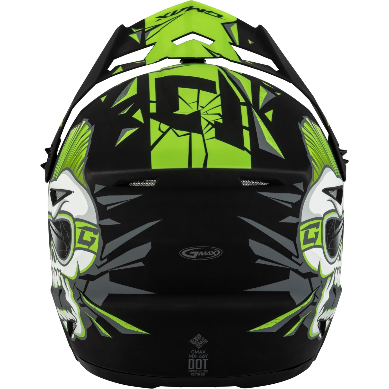 GMax Youth MX-46Y Unstable Helmet - Matte Black/Green_1312029