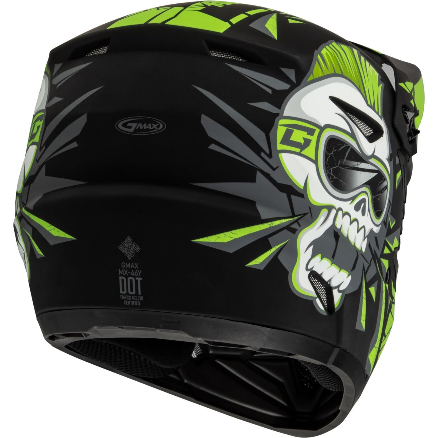 GMax Youth MX-46Y Unstable Helmet - Matte Black/Green_1312031