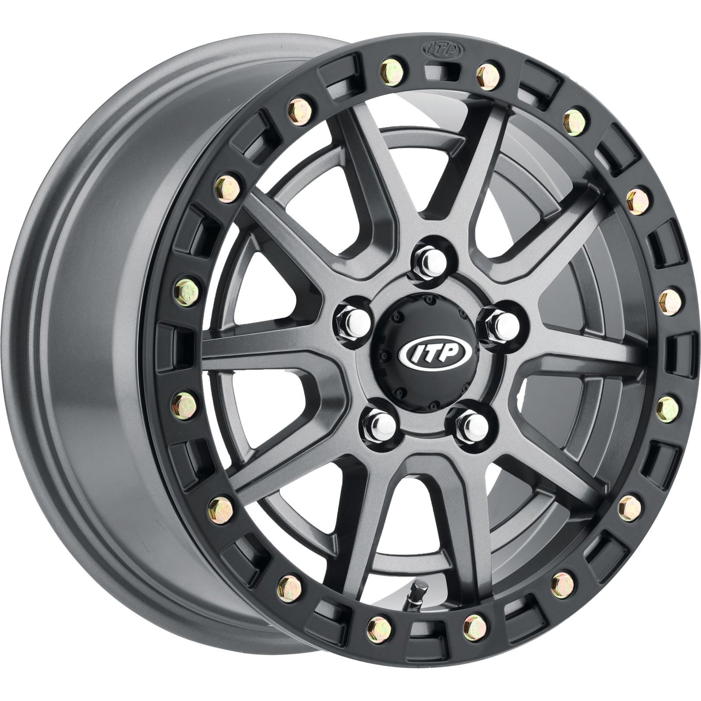 ITP Wheel - SD10 Beadlock - Front/Rear - Gray w/Black Ring - 15"x7" 15SD545BX_1167423