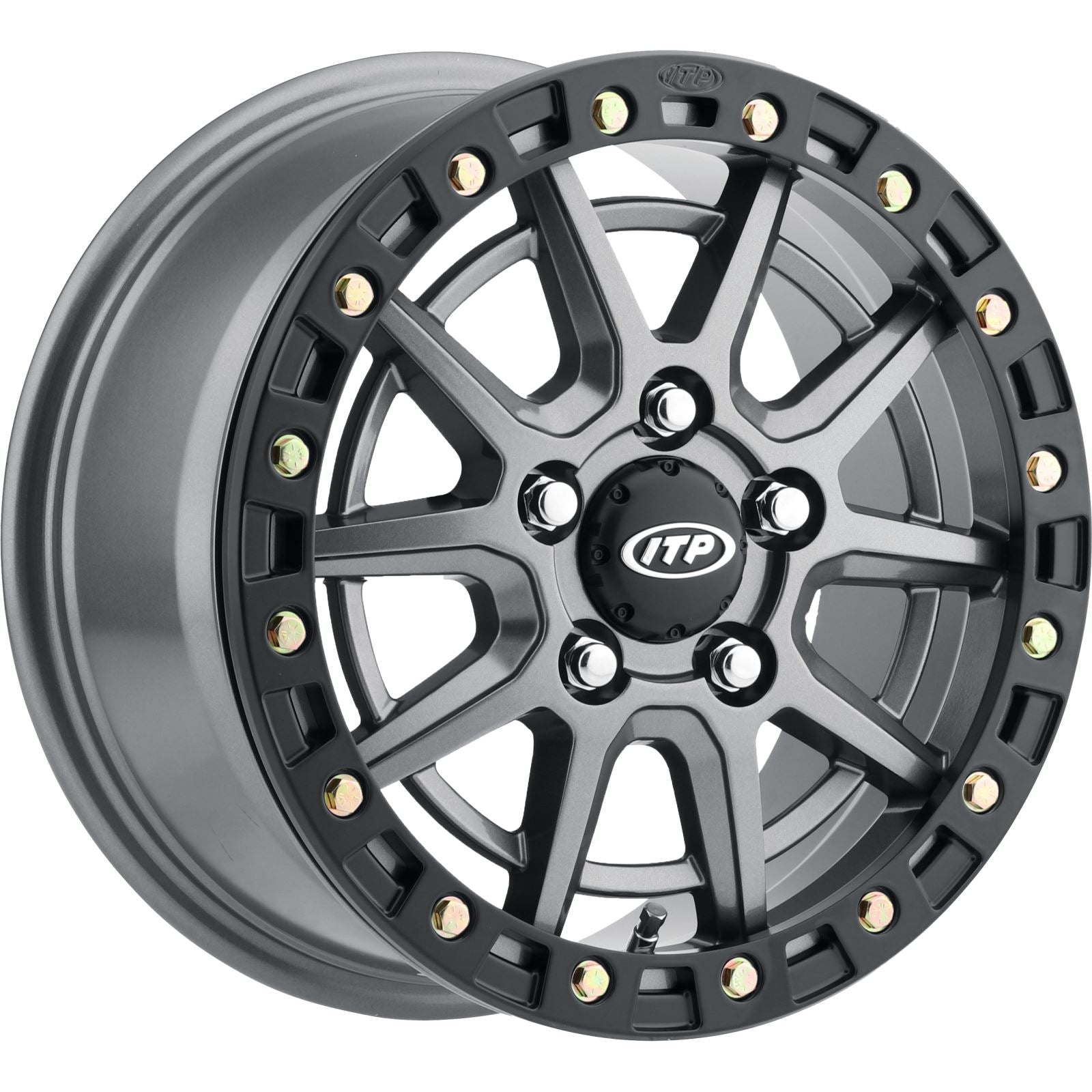 ITP Wheel - SD10 Beadlock - Front/Rear - Gray w/Black Ring - 15"x7" 15SD545BX_1167423