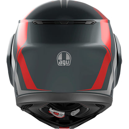 AGV Helmets Streetmodular Helmet - Resia - Matte Gray/Silver/Red - 2XL [MPN: 21182960020062X]_1952369