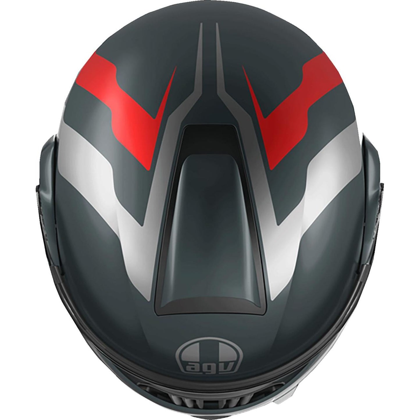 AGV Helmets Streetmodular Helmet - Resia - Matte Gray/Silver/Red - 2XL [MPN: 21182960020062X]_1952385