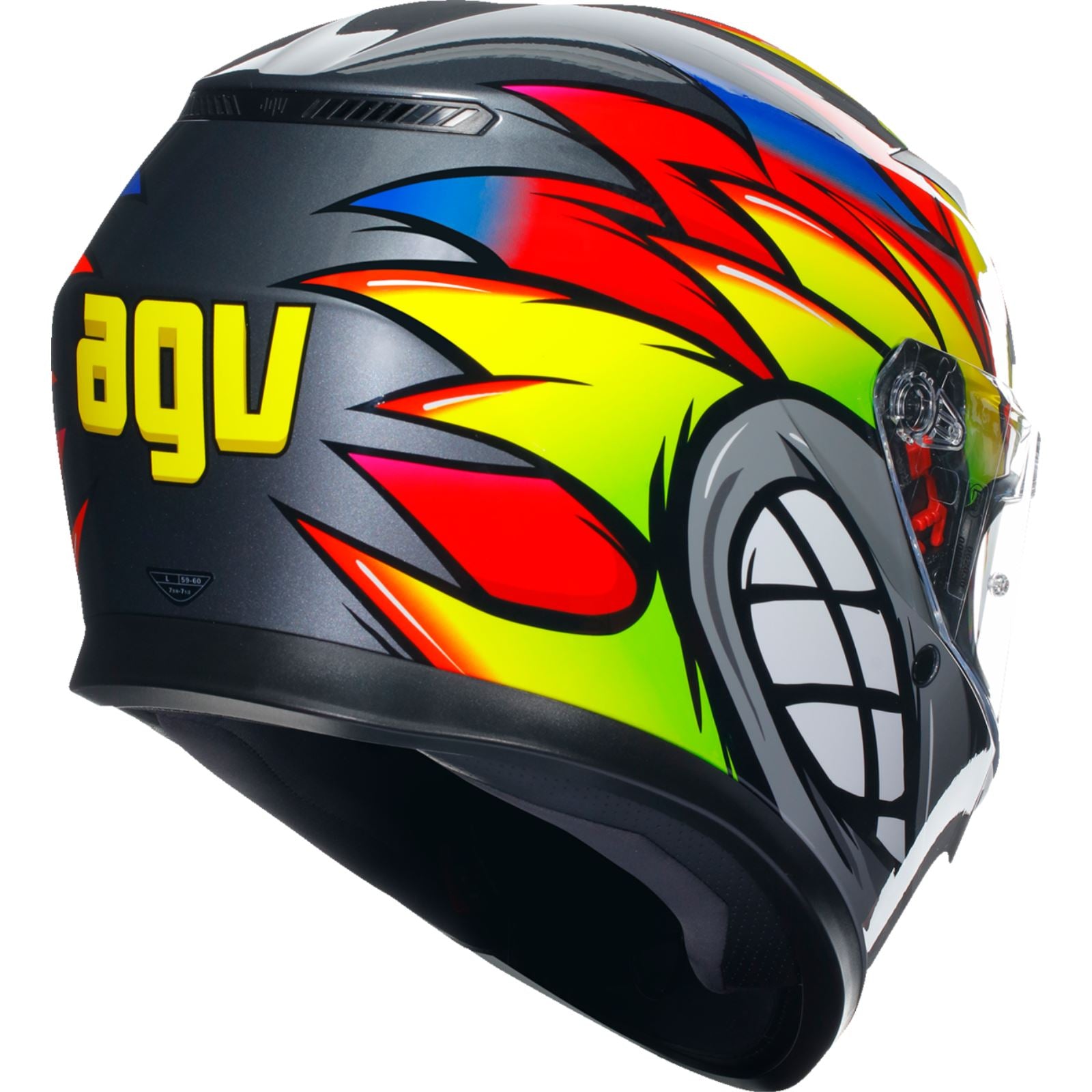 AGV Helmets K3 Helmet - Birdy 2.0 - Gray/Yellow/Red_1167885