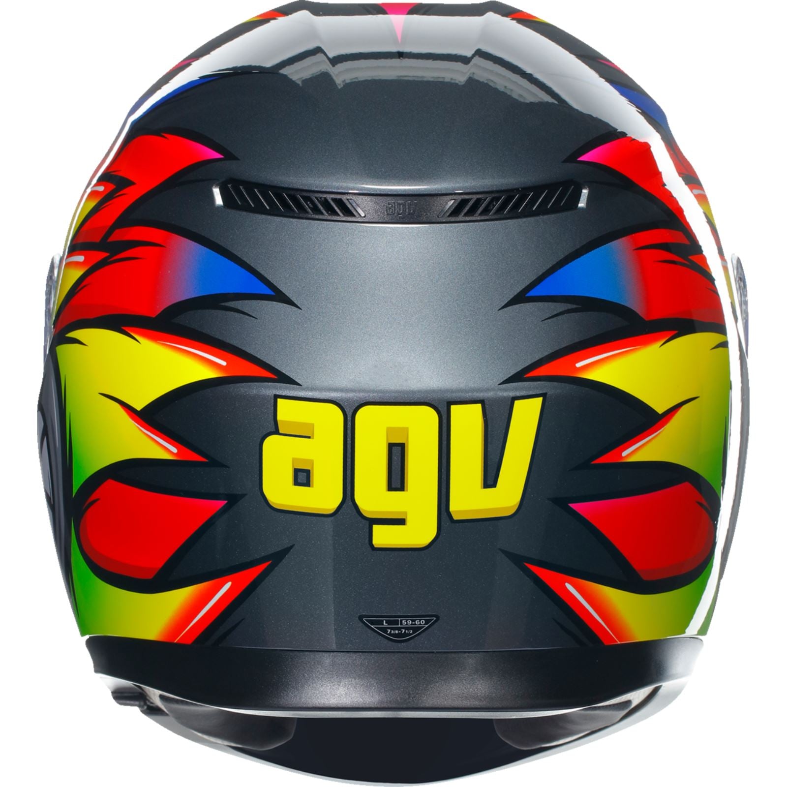 AGV Helmets K3 Helmet - Birdy 2.0 - Gray/Yellow/Red_1167886