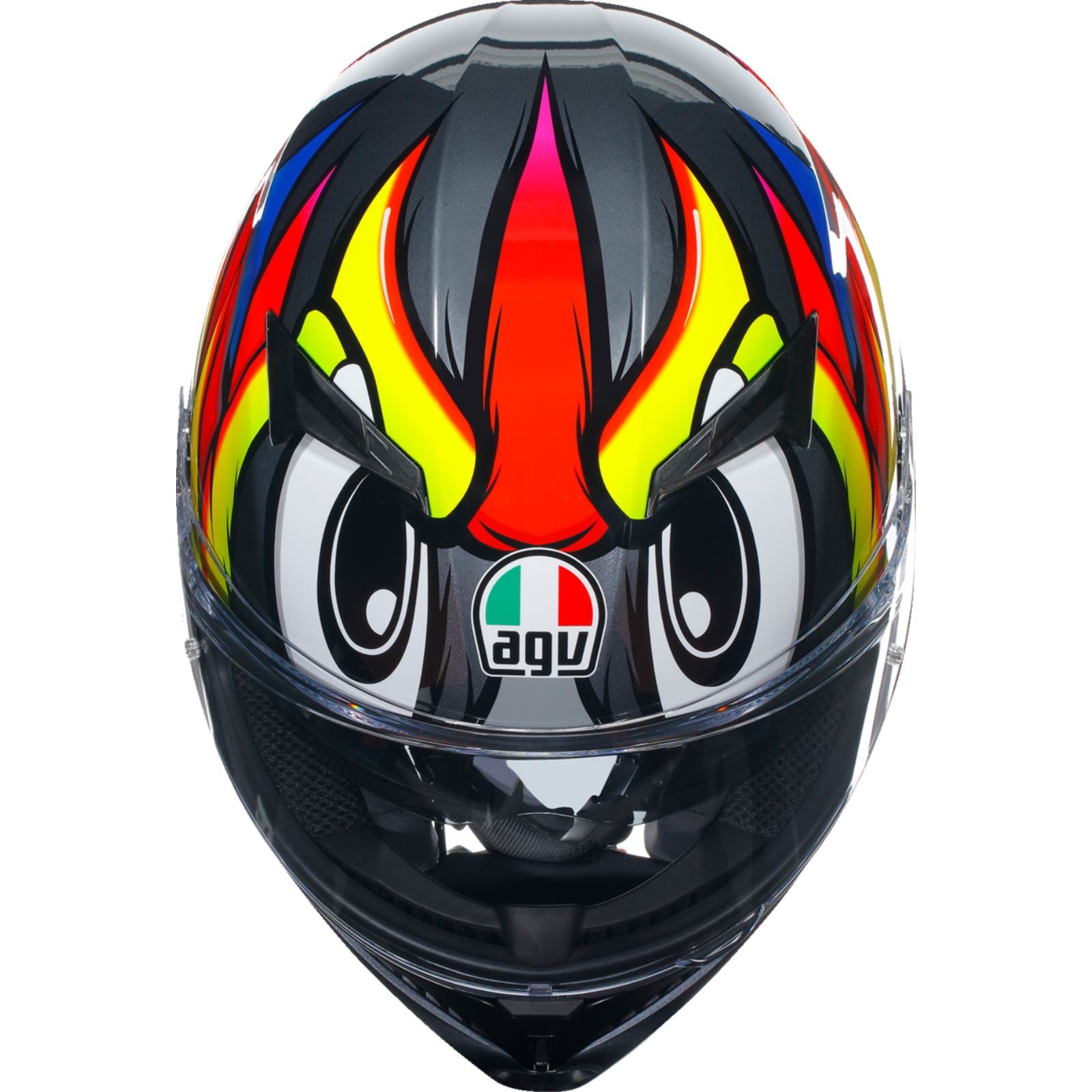 AGV Helmets K3 Helmet - Birdy 2.0 - Gray/Yellow/Red_1167889