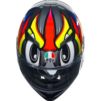 AGV Helmets K3 Helmet - Birdy 2.0 - Gray/Yellow/Red_1167889