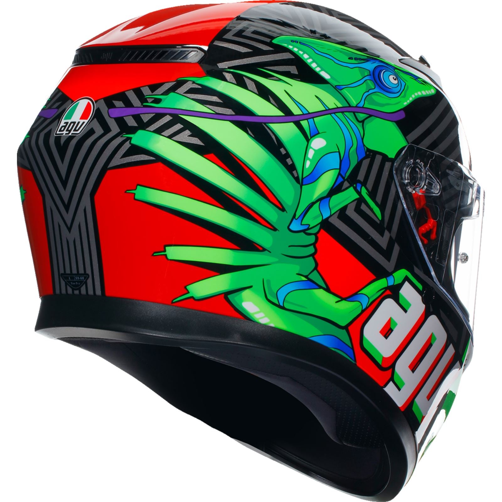 K3 Helmet - Kamaleon - Black/Red/Green - Small_1167941