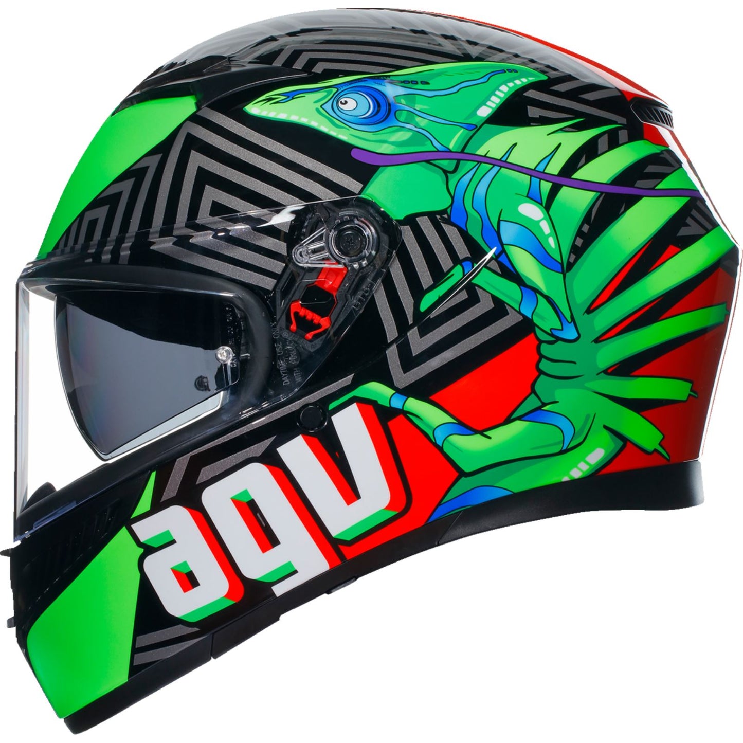 AGV Helmets K3 Helmet - Kamaleon - Black/Red/Green_1167922