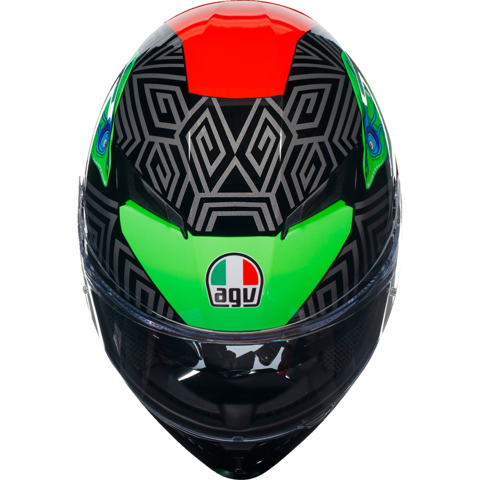AGV Helmets K3 Helmet - Kamaleon - Black/Red/Green_1167924