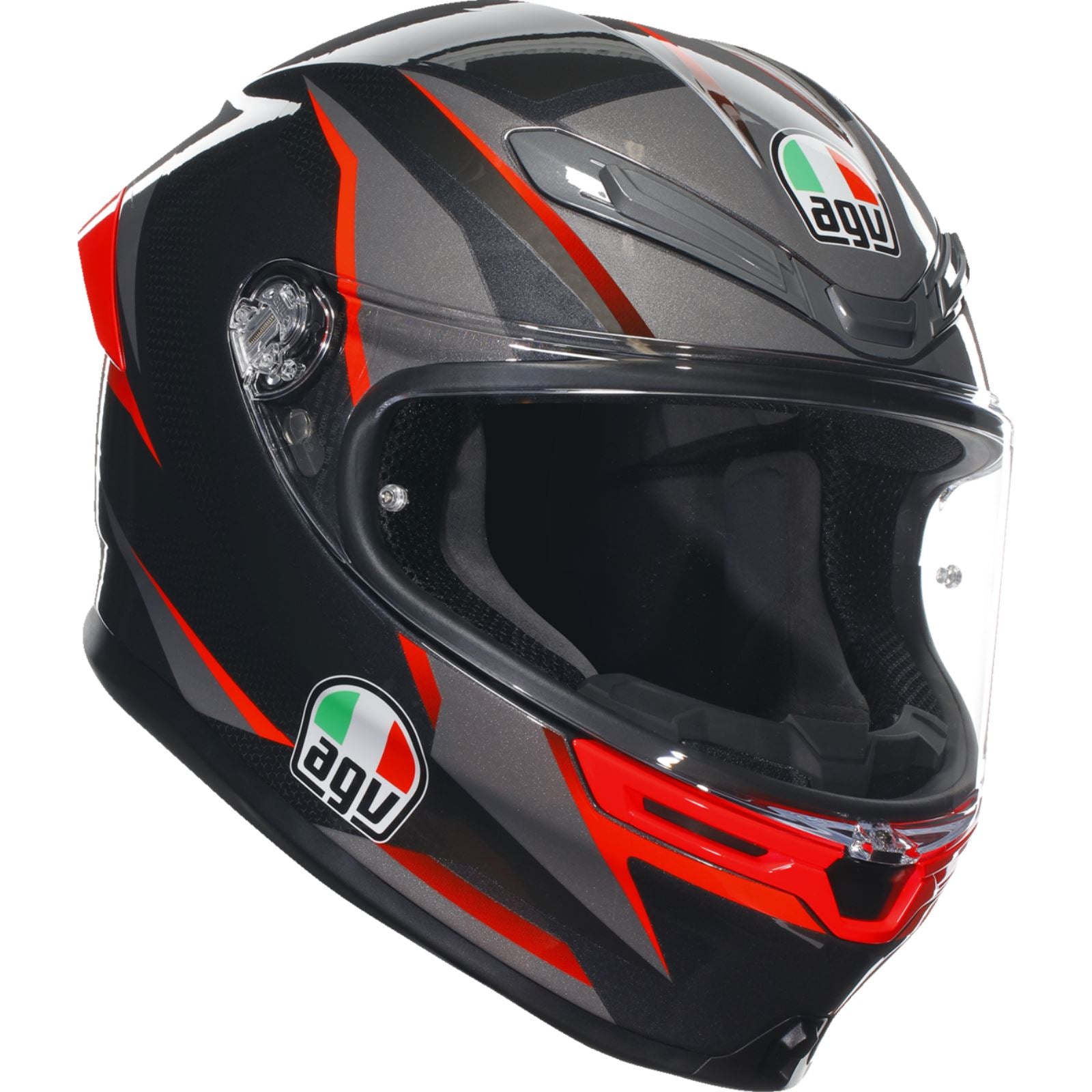 AGV Helmets K6 S Helmet - Slashcut - Black/Gray/Red - Large 2118395002014L_1168572