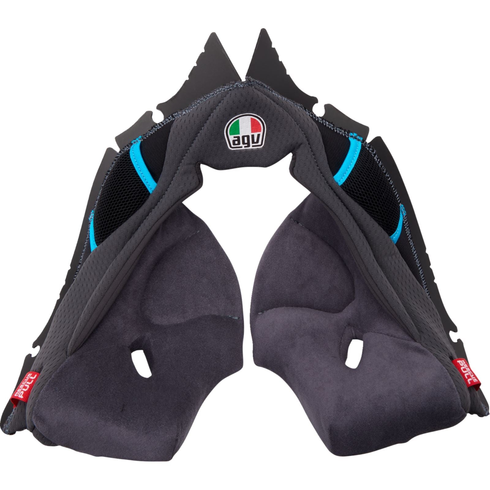 Pista GP RR Cheek Pads - Gray/Cyan - XL_1368580