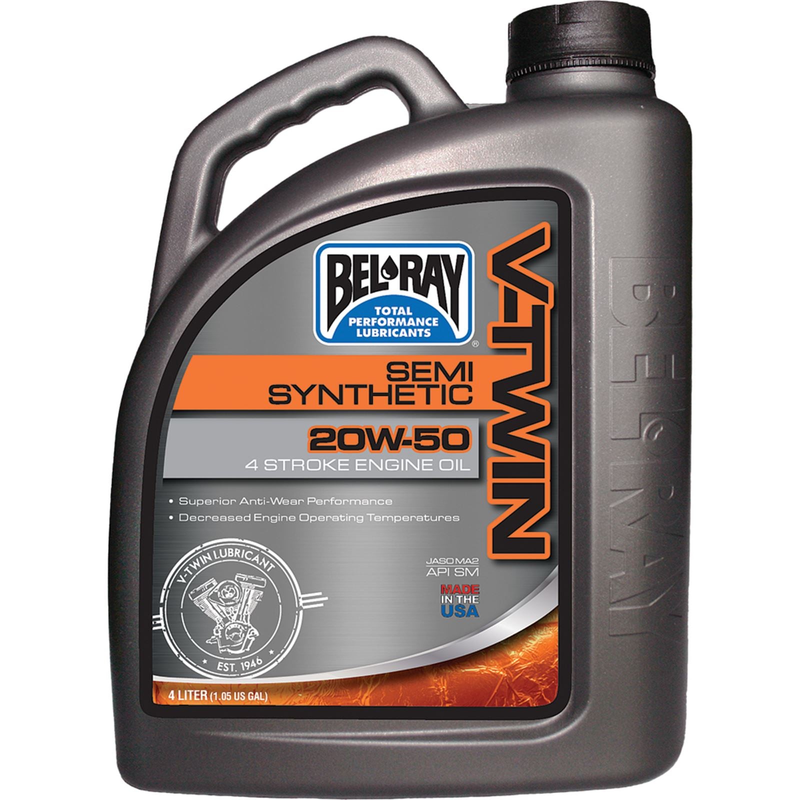 Bel-Ray V-Twin Semi-Synthetic Engine Oil 20W-50 - 4/Liter [MPN: 96910-BT4]_197931