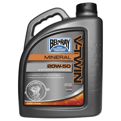 Bel-Ray V-Twin Mineral Engine Oil 20W-50 - 4/Liter [MPN: 96905-BT4]_197932