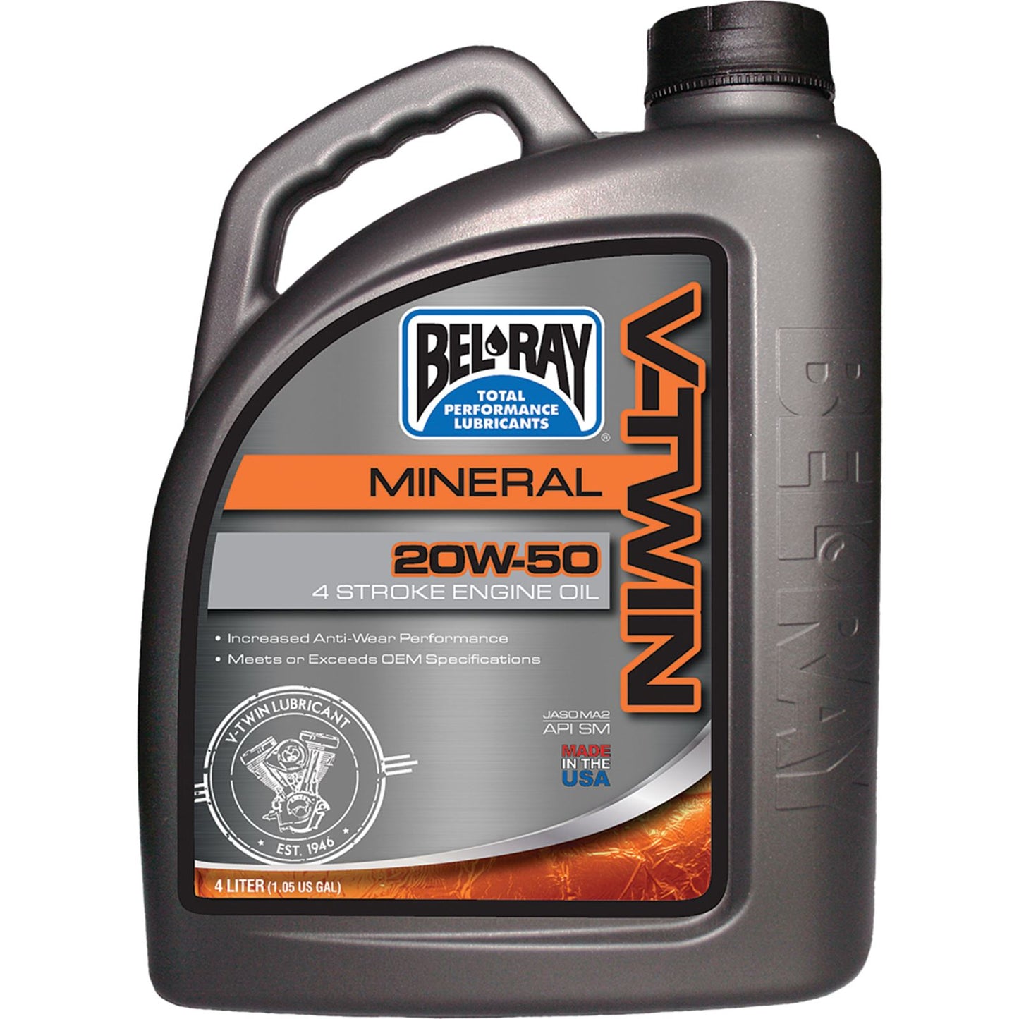 Bel-Ray V-Twin Mineral Engine Oil 20W-50 - 4/Liter [MPN: 96905-BT4]_197933
