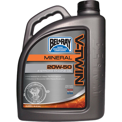 Bel-Ray V-Twin Mineral Engine Oil 20W-50 - 4/Liter [MPN: 96905-BT4]_197933