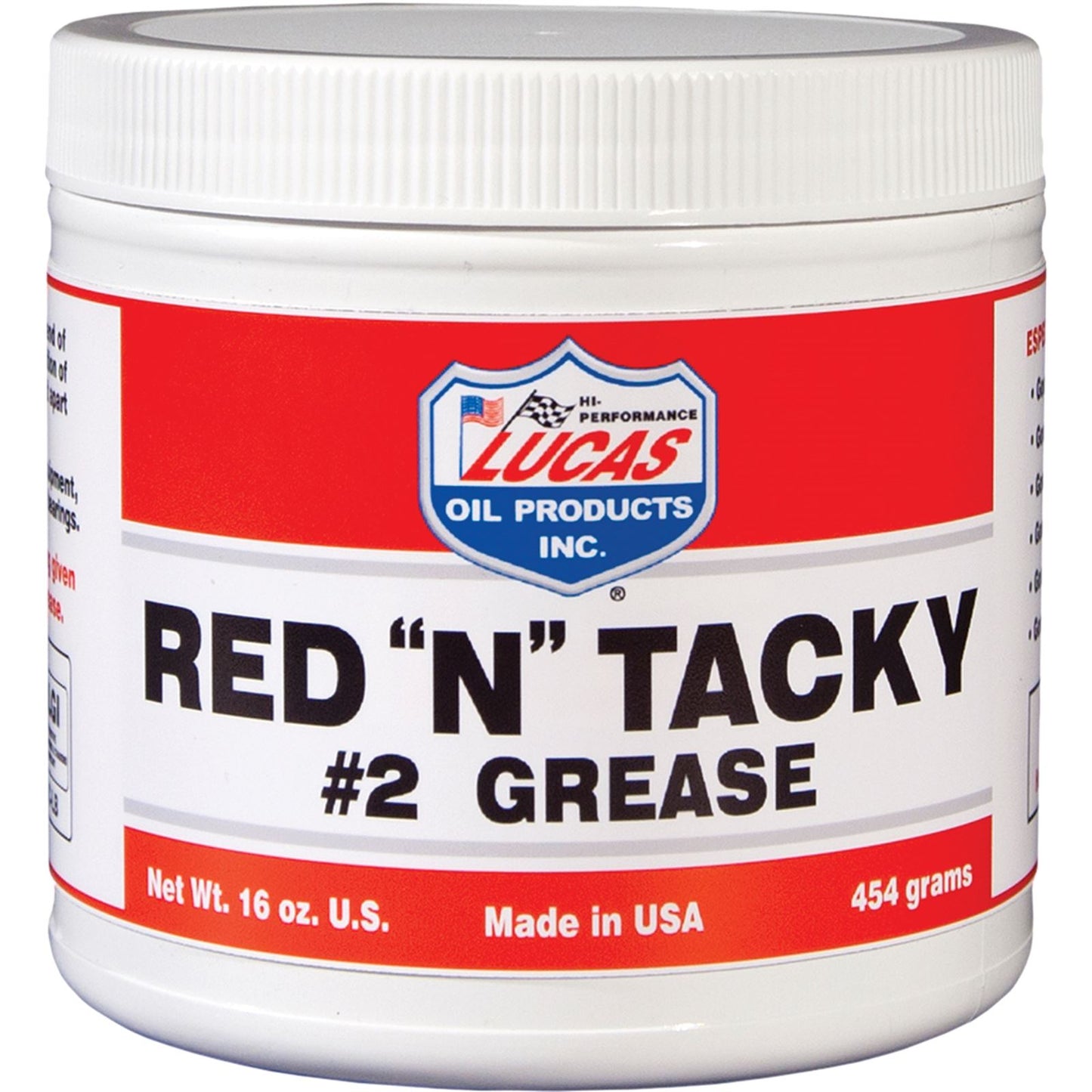 Lucas Red 'N' Tacky #2 Grease 1lb Tub [MPN: 10574]_198138