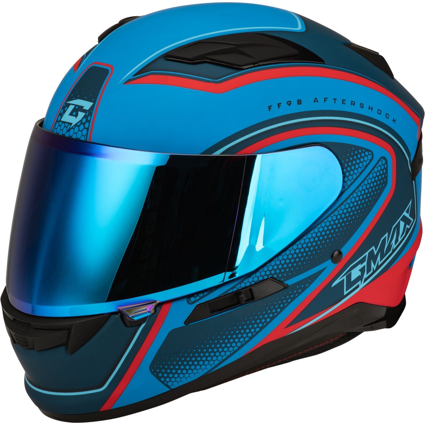 FF-98 Aftershock Helmet - Matte Blue/Red - Large_1386647