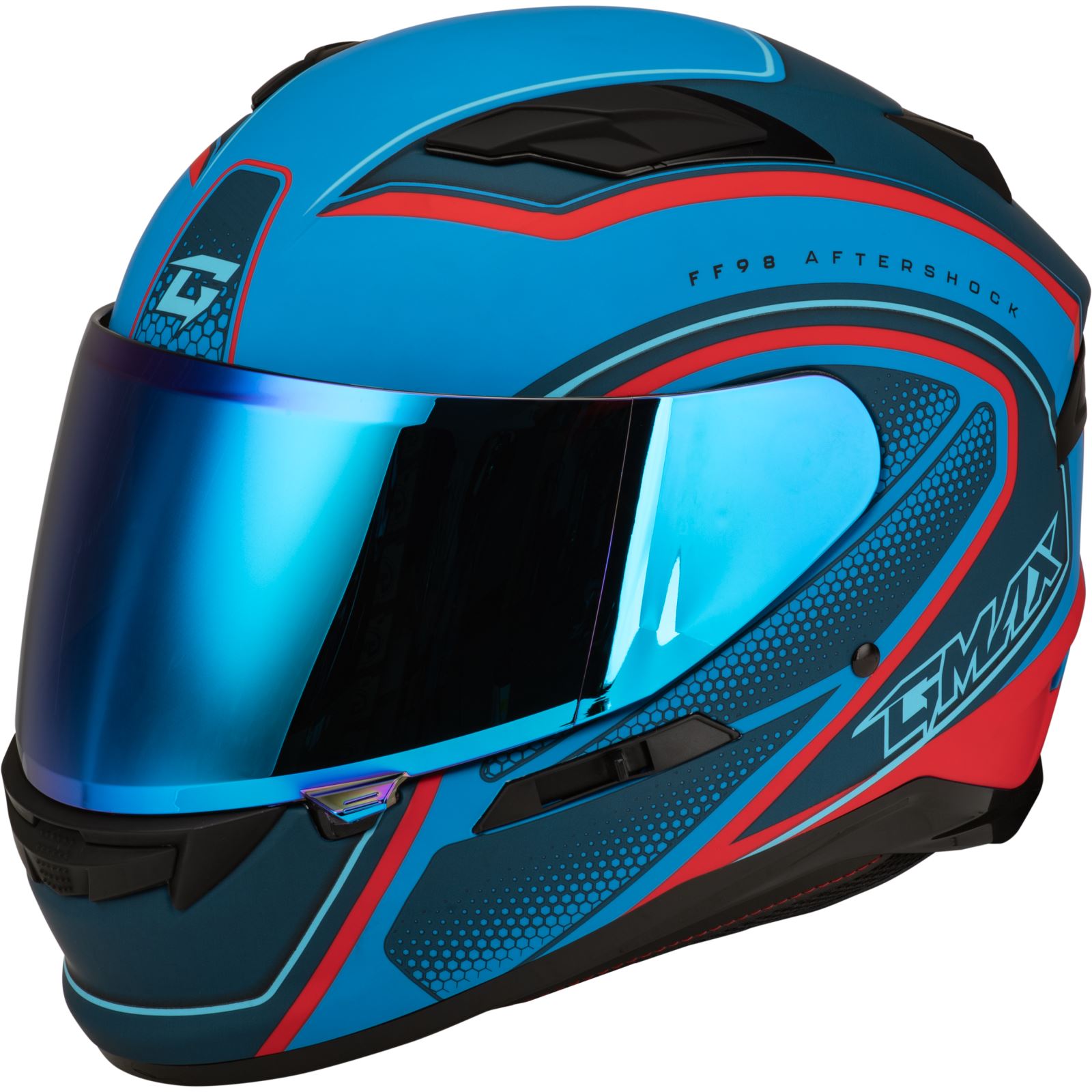 FF-98 Aftershock Helmet - Matte Blue/Red - Large_1386647