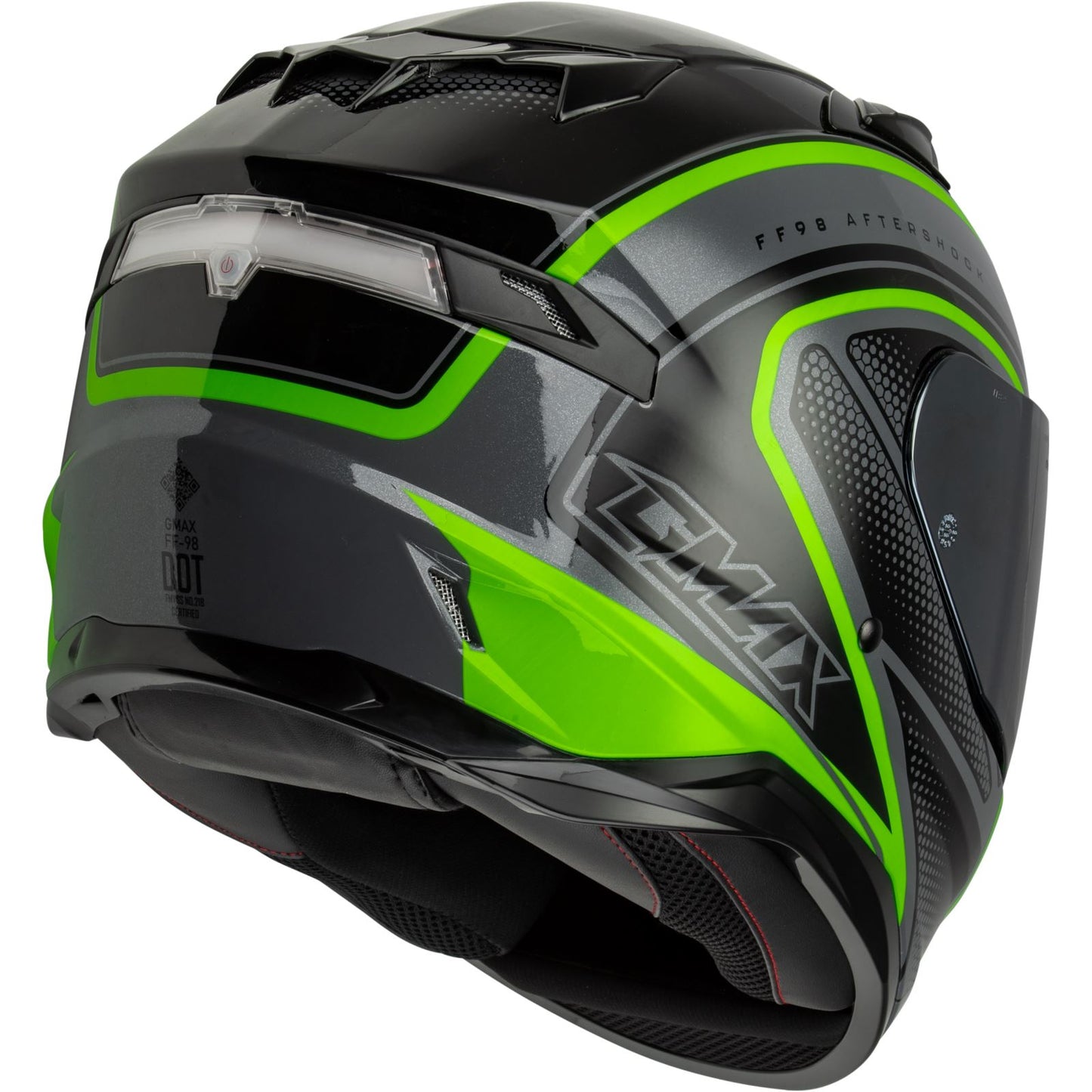FF-98 Aftershock Helmet - Grey/Neon Green - Small_1386662