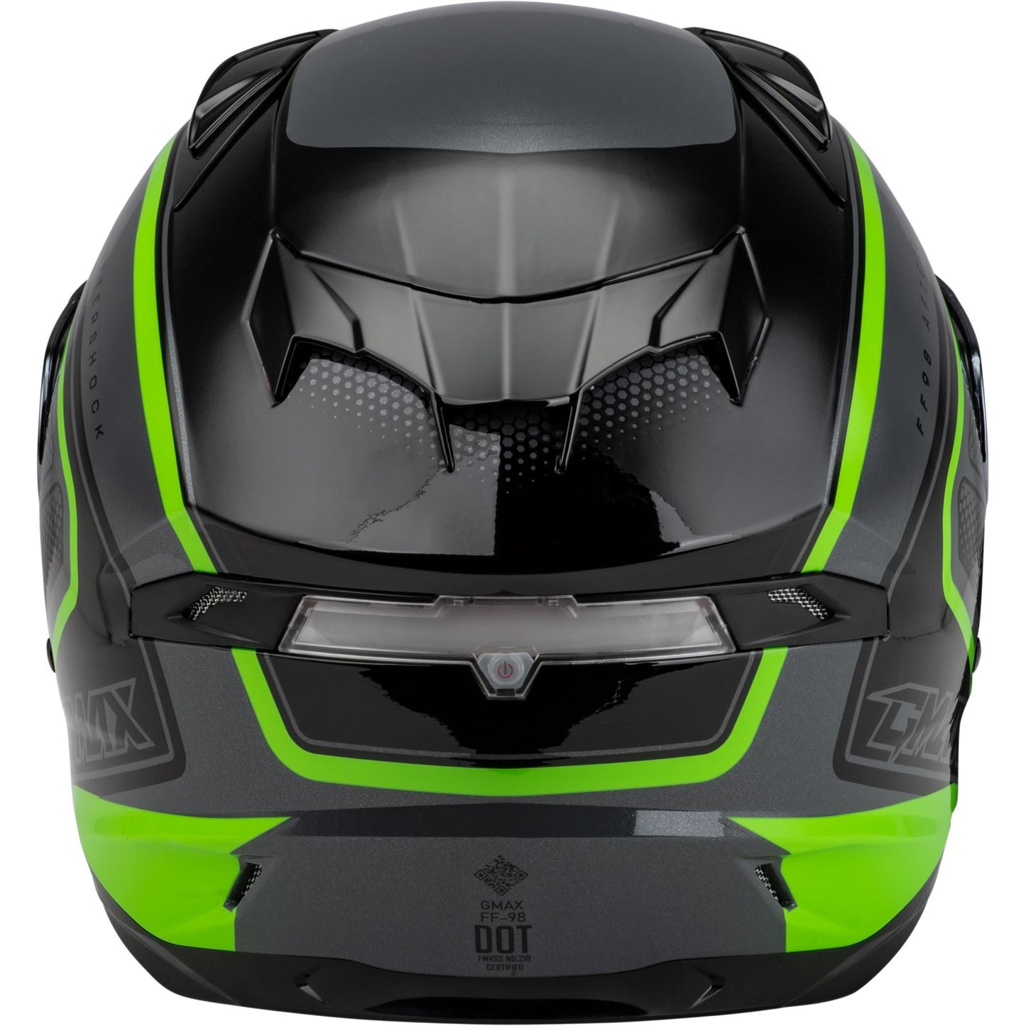 FF-98 Aftershock Helmet - Grey/Neon Green - Small_1386664