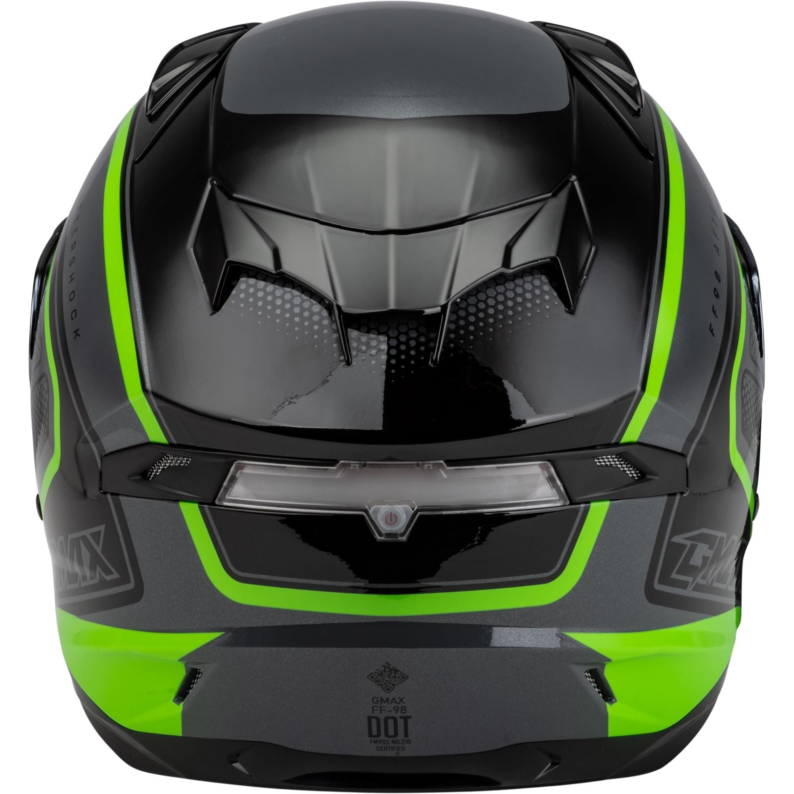 FF-98 Aftershock Helmet - Grey/Neon Green - Small_1386664