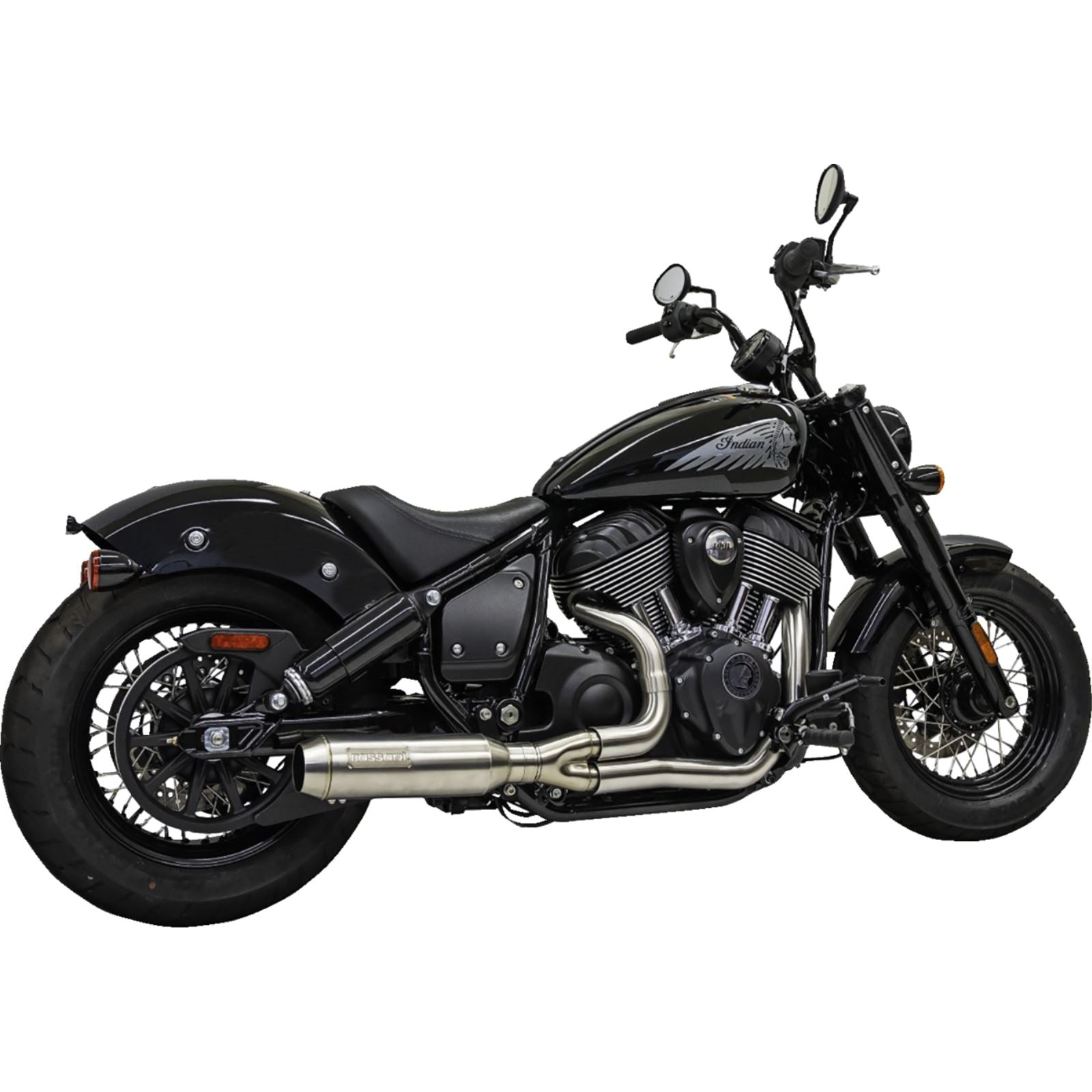 Bassani Manufacturing 2-into-1 Exhaust System with Super Bike Muffler - Stainless Steel - Black [MPN: 8H12SS]_1169861
