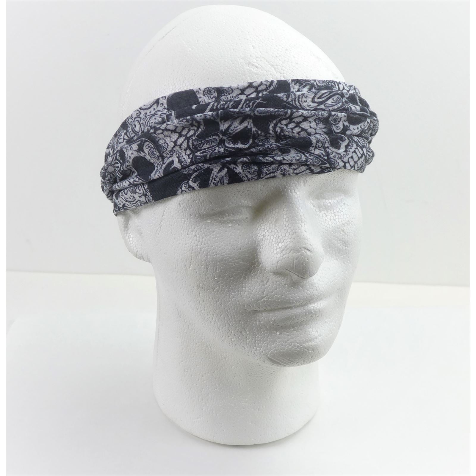 2FastMoto Smiling Skull Headband Bandana Gaiter Do-Rag Tube 2 Pack MULTI USE 16-001_1169974