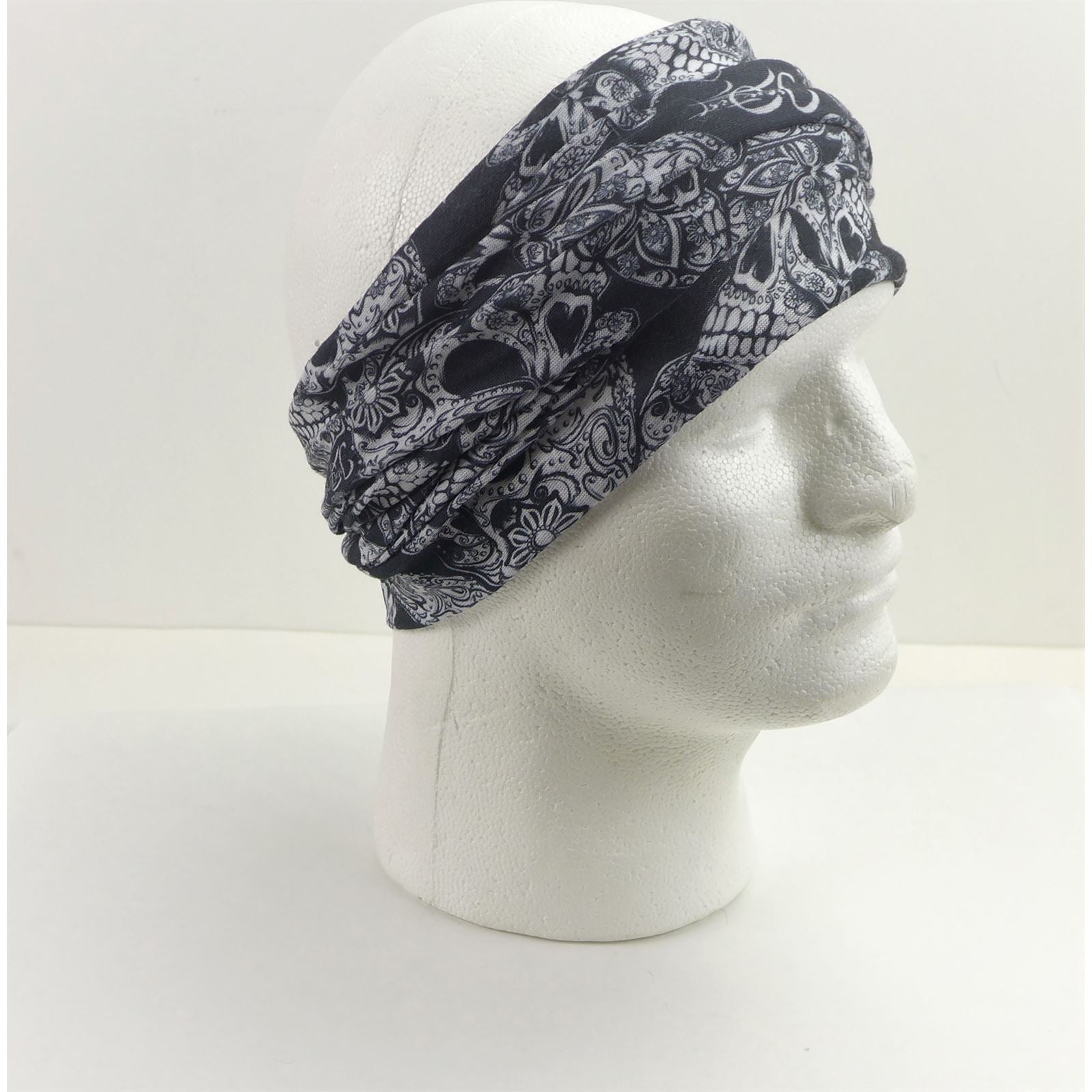 2FastMoto Smiling Skull Headband Bandana Gaiter Do-Rag Tube 2 Pack MULTI USE 16-001_1169975