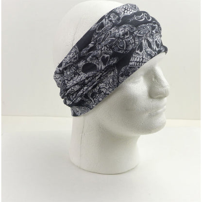 2FastMoto Smiling Skull Headband Bandana Gaiter Do-Rag Tube 2 Pack MULTI USE 16-001_1169975