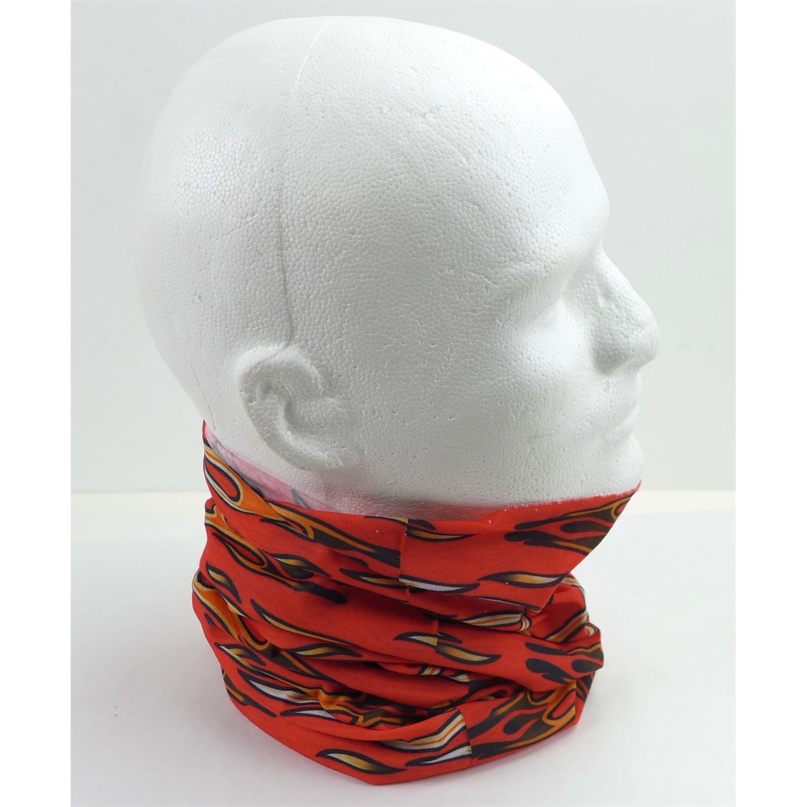 2FastMoto Flame on Red Headband Bandana Gaiter Do-Rag Tube 2 Pack MULTI USE 16-005_1169989