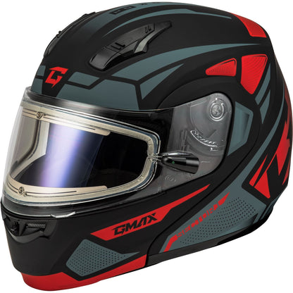 MD-04S Sector Snow Helmet w/Electric Shield - Matte Black/Red - 3XL_1387092