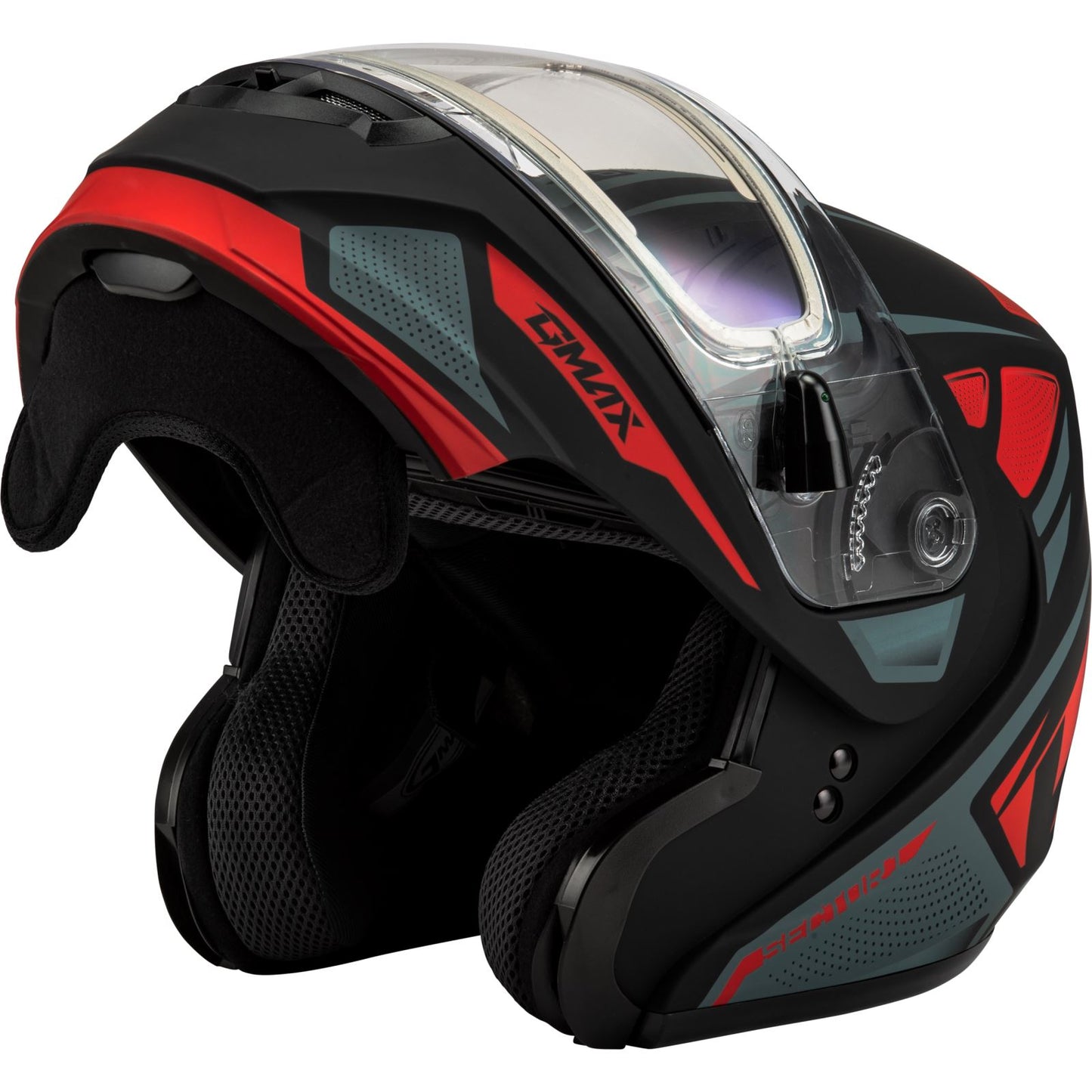 MD-04S Sector Snow Helmet w/Electric Shield - Matte Black/Red - 3XL_1387094