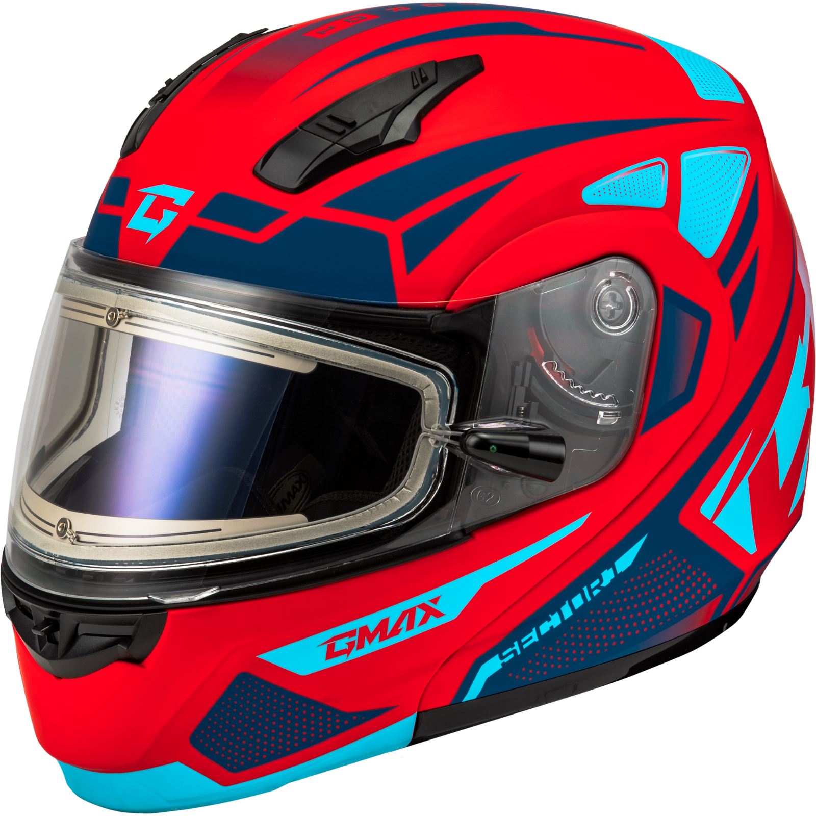 MD-04S Sector Snow Helmet w/Electric Shield - Matte Red/Blue - Large_1387202