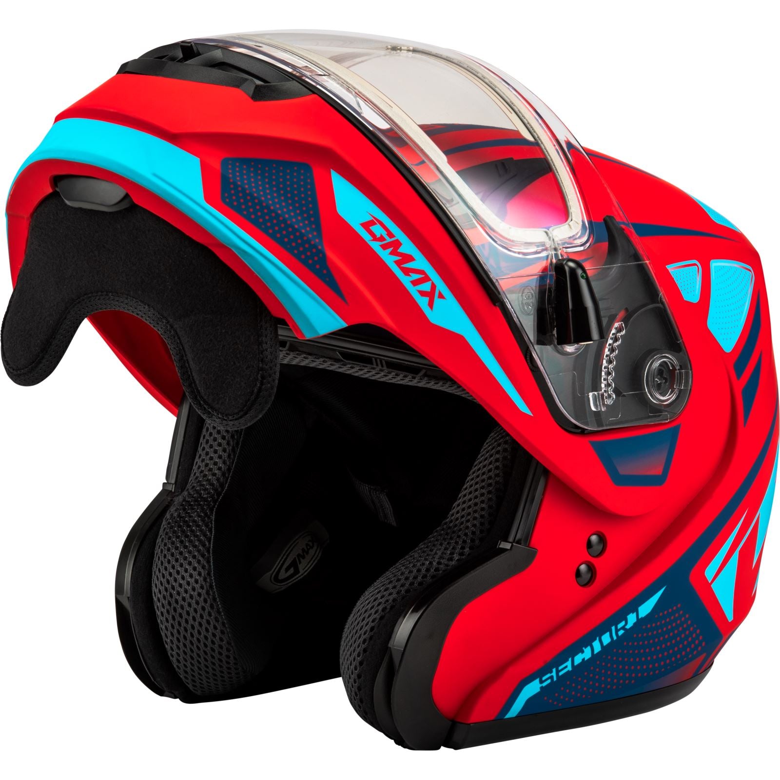 MD-04S Sector Snow Helmet w/Electric Shield - Matte Red/Blue - Large_1387204