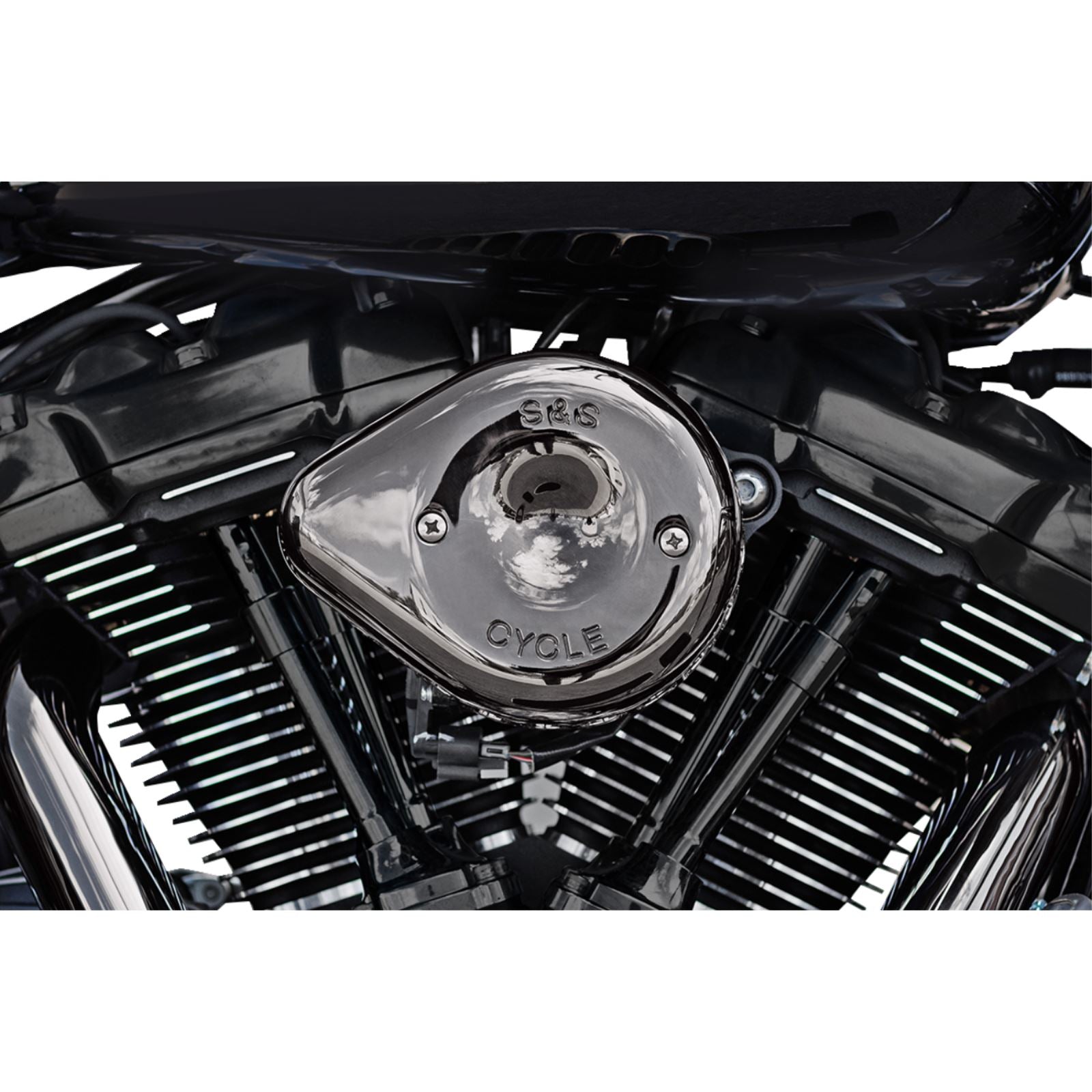 S&S Cycle Stealth Mini Teardrop Air Cleaner - M8 - Lava Chrome 170-0782_1180727